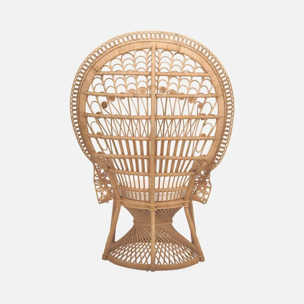 Fauteuil rotin vintage Mahe style années 60 bohème chic