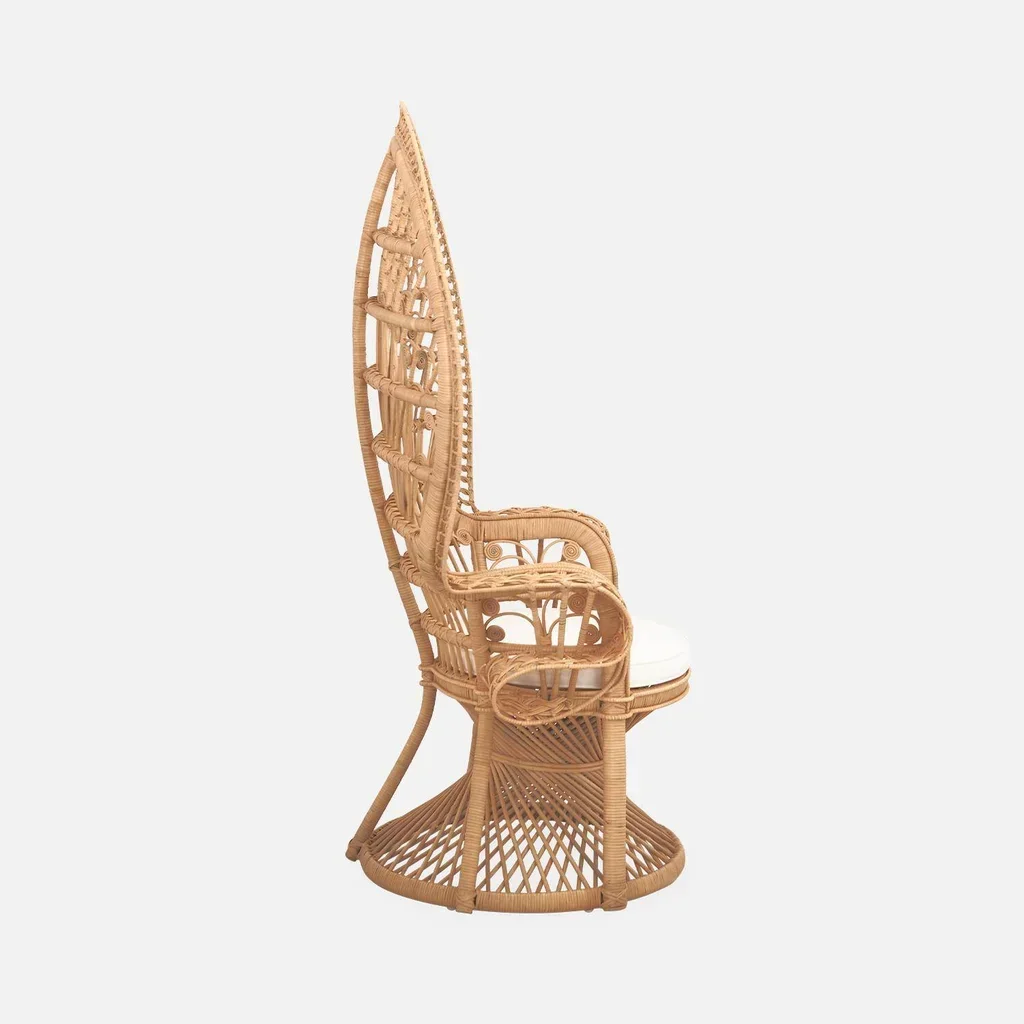 Fauteuil rotin vintage Mahe style années 60 bohème chic