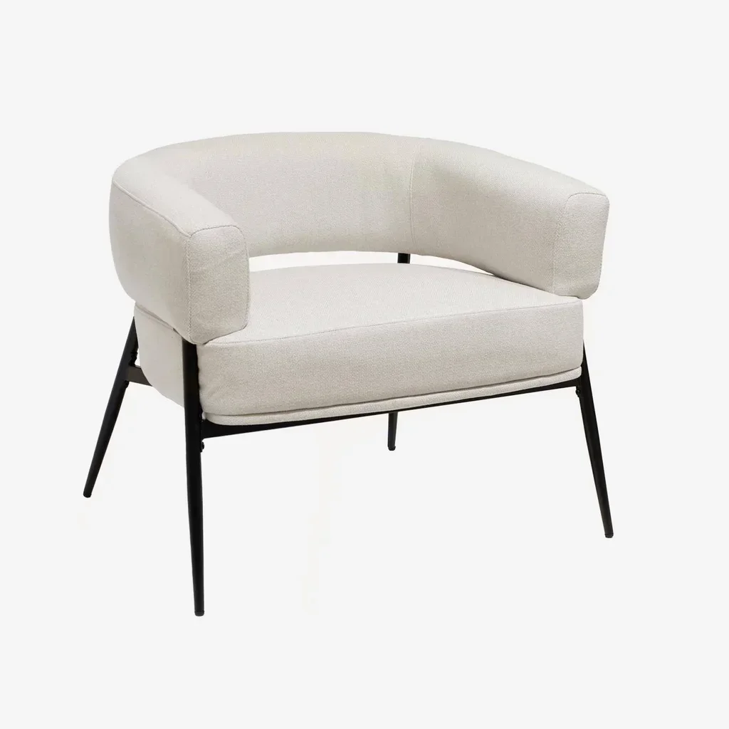 Fauteuil design Cristo tissu coloré dossier cintré confort salon