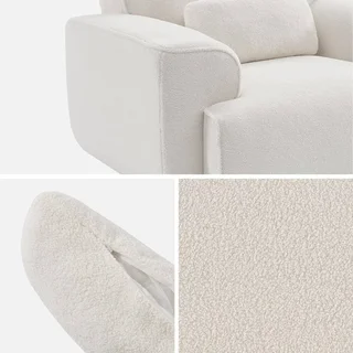 Design-Sessel aus Creme-Bouclé-Stoff - Kollektion Wallas