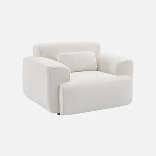 Design-Sessel aus Creme-Bouclé-Stoff - Kollektion Wallas