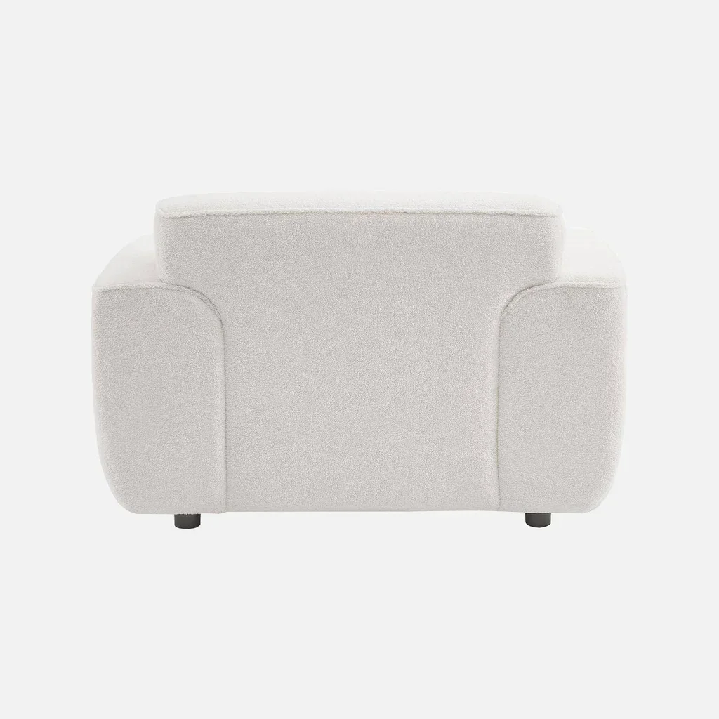 Design-Sessel aus Creme-Bouclé-Stoff - Kollektion Wallas