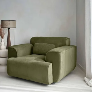 Fauteuil velours côtelé 1 place Wallas – confort élégant et design minimaliste