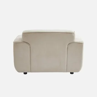 Fauteuil velours côtelé 1 place gris design minimaliste salon