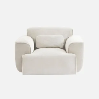 Fauteuil velours côtelé 1 place gris Collection Wallas design contemporain
