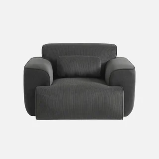Fauteuil velours côtelé 1 place Wallas - Design minimaliste et confort profond