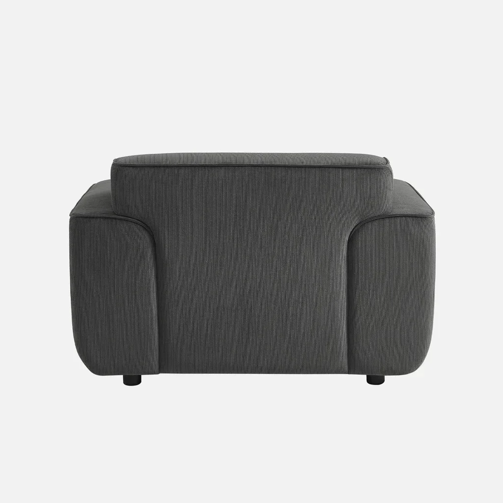 Fauteuil velours côtelé 1 place Wallas - Design minimaliste et confort profond