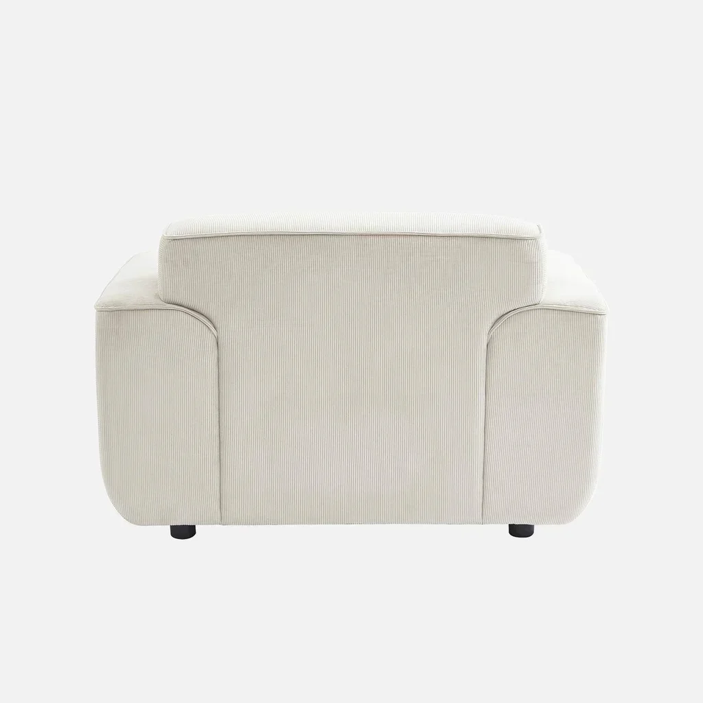 Fauteuil velours côtelé 1 place gris Collection Wallas design contemporain