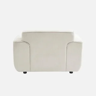 Fauteuil velours côtelé 1 place gris Collection Wallas design contemporain