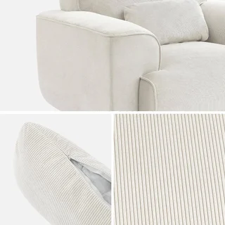 Fauteuil velours côtelé 1 place gris Collection Wallas design contemporain