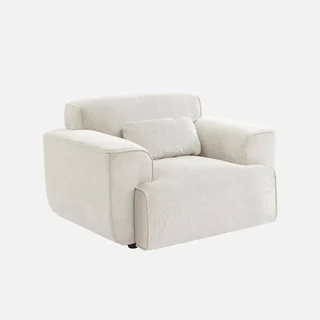 Fauteuil velours côtelé 1 place gris Collection Wallas design contemporain
