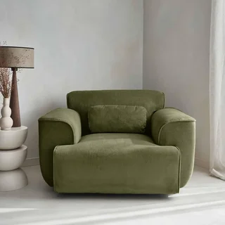Fauteuil velours côtelé 1 place Wallas – confort élégant et design minimaliste