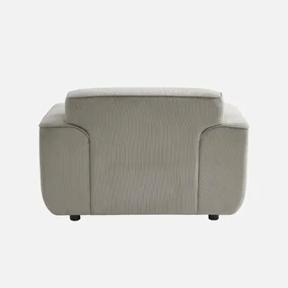 Fauteuil velours côtelé beige 1 place design contemporain Wallas