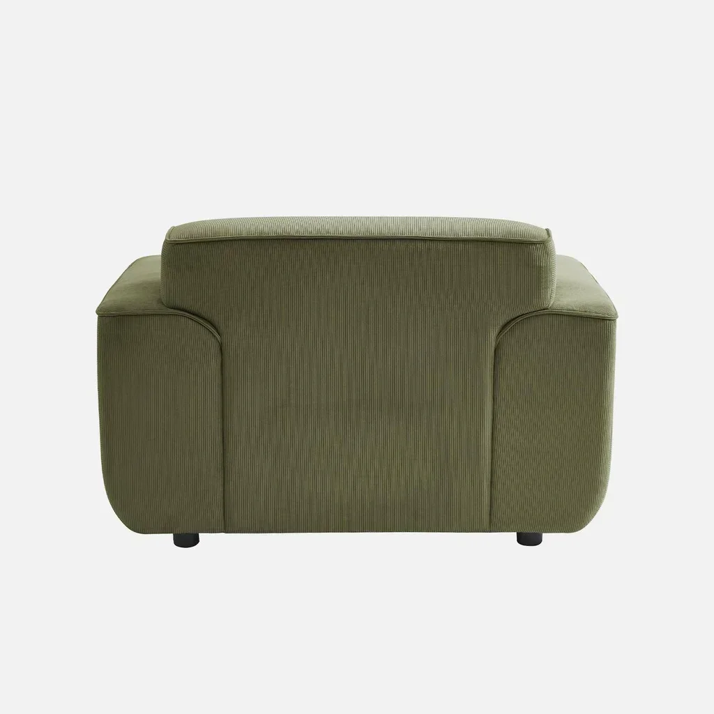 Fauteuil velours côtelé 1 place Wallas – confort élégant et design minimaliste