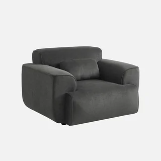 Fauteuil velours côtelé 1 place Wallas - Design minimaliste et confort profond