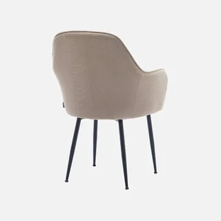 Fauteuil velours côtelé vintage structure métallique noir mat confortable Shella