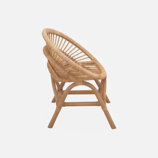 Fauteuil vintage rotin naturel enfant chambre bohème