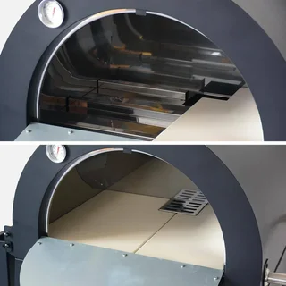 Four à pizza extérieur charbon Giulia avec pierre réfractaire et cheminée