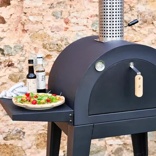 Four à pizza extérieur charbon Giulia avec pierre réfractaire et cheminée