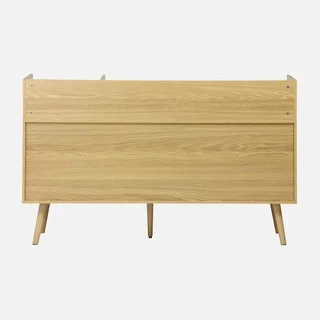 Meuble rangement vinyle rétro bois 130 cm style scandinave Dune