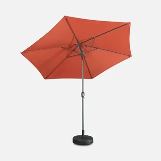 Grand parasol rond 3m mât central orientable aluminium polyester UV