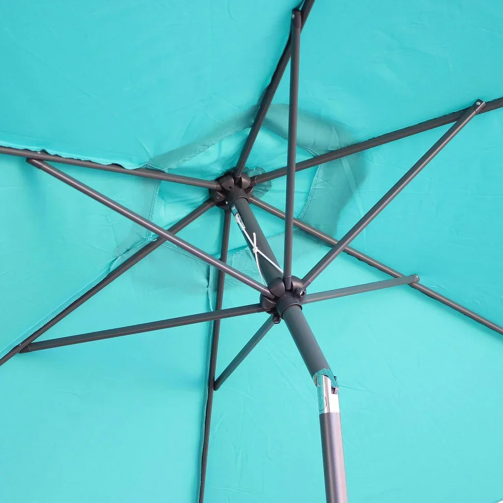 Parasol rond 3m mât central orientable aluminium polyester UV