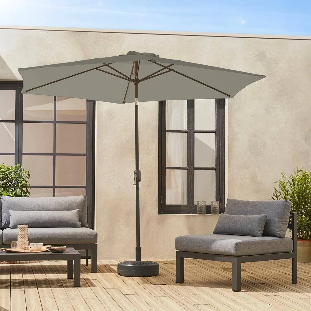 Grand parasol circulaire 3m mât central orientable aluminium UV