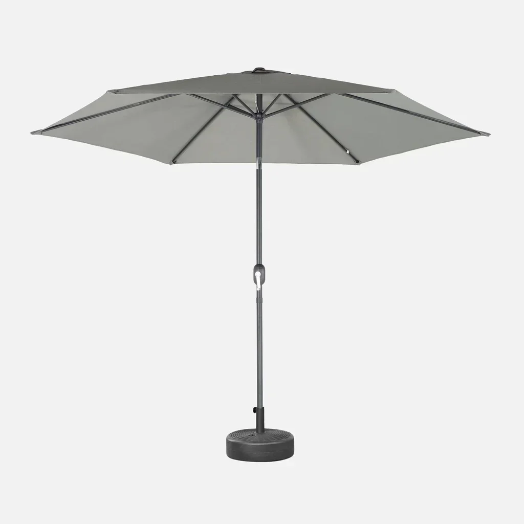 Grand parasol circulaire 3m mât central orientable aluminium UV