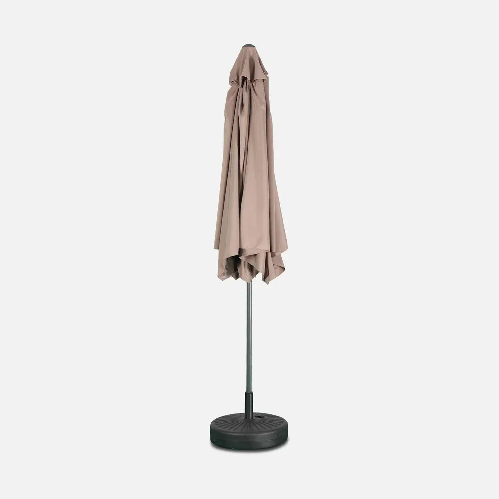 Grand parasol rond 3m mât central orientable aluminium polyester UV