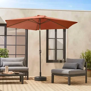Grand parasol rond 3m mât central orientable aluminium polyester UV