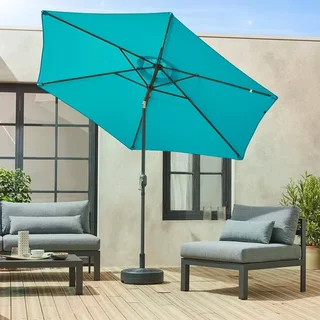 Parasol rond 3m mât central orientable aluminium polyester UV