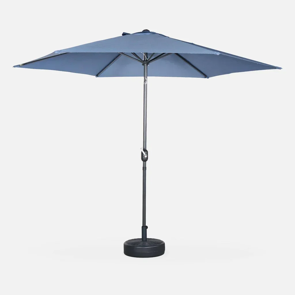 Grand parasol circulaire 3m mât central orientable aluminium 38mm
