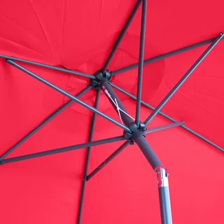 Grand parasol circulaire 3m mât central orientable aluminium polyester UV