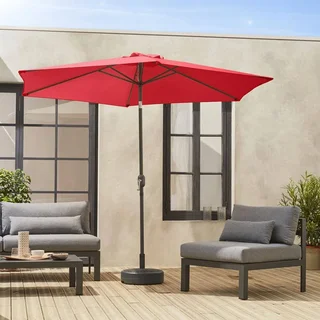 Grand parasol circulaire 3m mât central orientable aluminium polyester UV