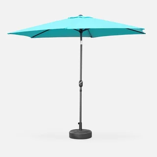 Parasol rond 3m mât central orientable aluminium polyester UV