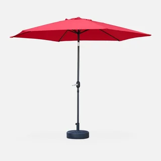 Grand parasol circulaire 3m mât central orientable aluminium polyester UV