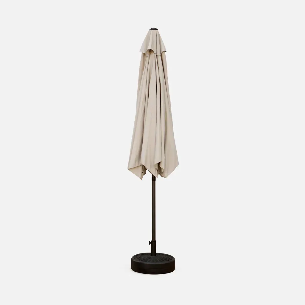Grand parasol rond 3m mât central orientable aluminium toile UV 180g