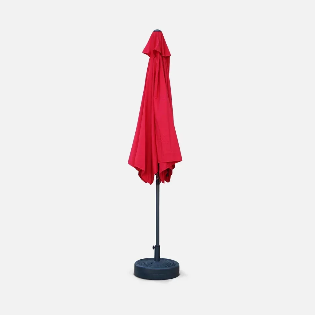 Grand parasol circulaire 3m mât central orientable aluminium polyester UV