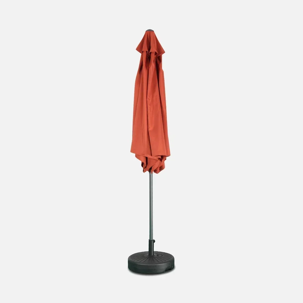 Grand parasol rond 3m mât central orientable aluminium polyester UV