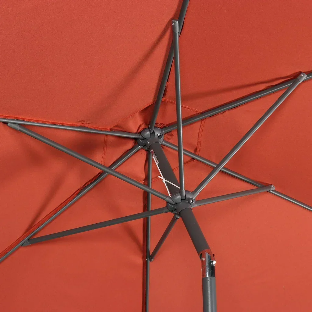 Grand parasol rond 3m mât central orientable aluminium polyester UV