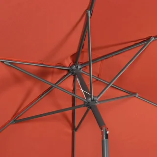 Grand parasol rond 3m mât central orientable aluminium polyester UV