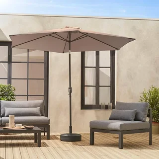 Grand parasol rond 3m mât central orientable aluminium polyester UV