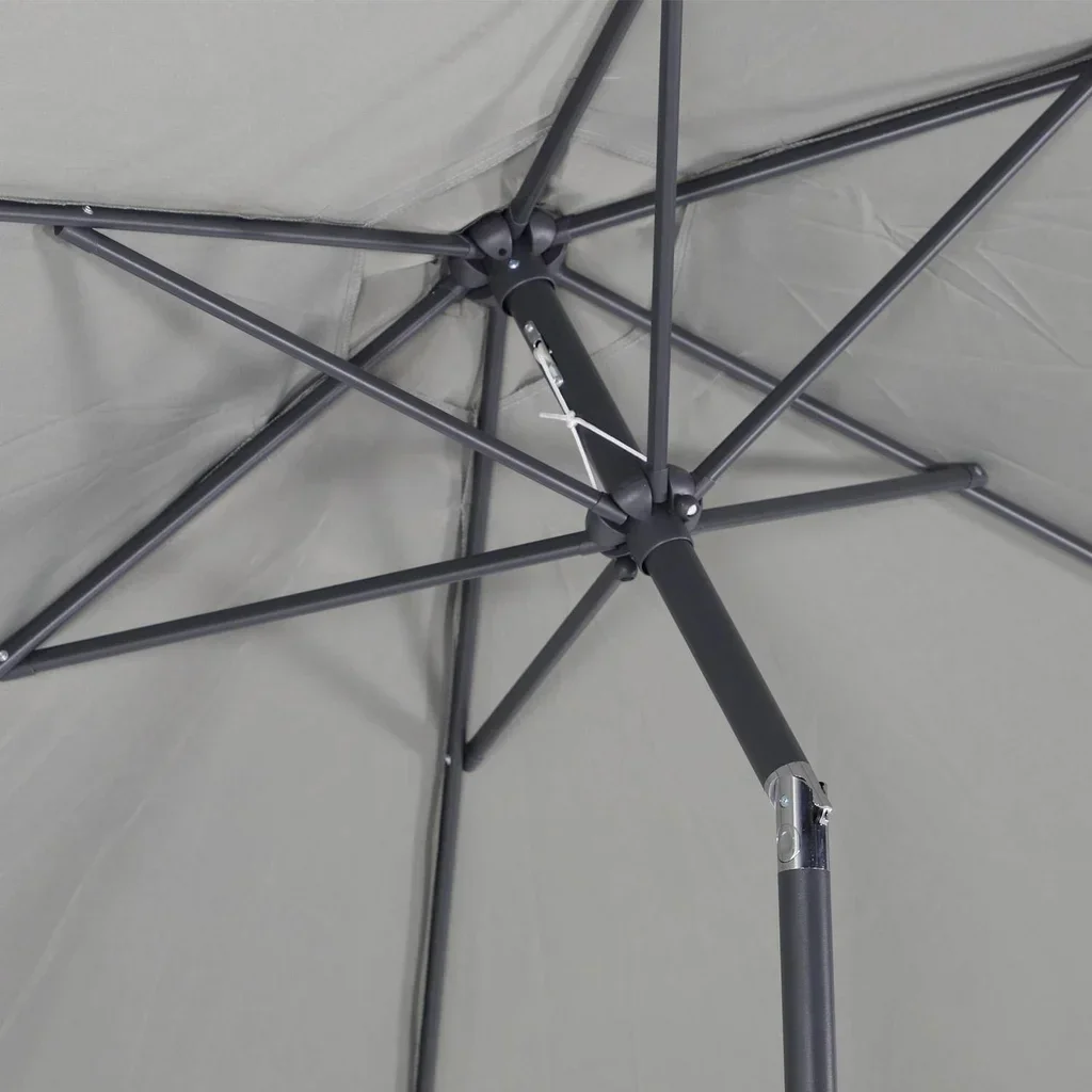 Grand parasol circulaire 3m mât central orientable aluminium UV