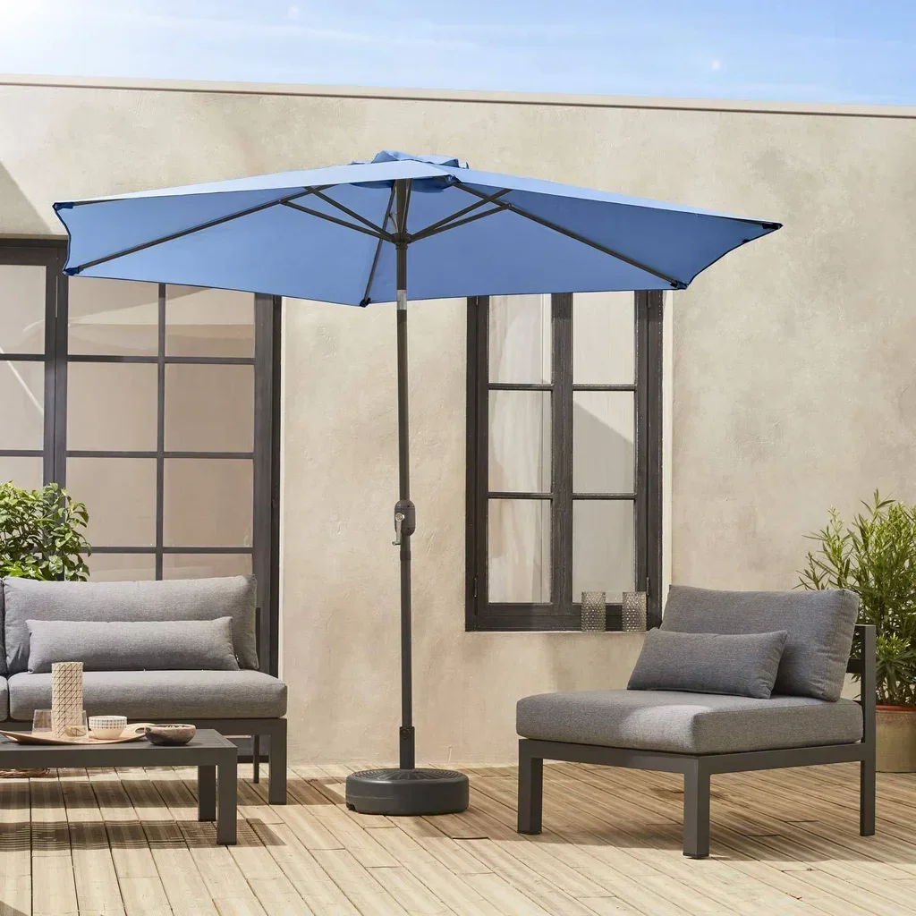 Grand parasol circulaire 3m mât central orientable aluminium 38mm