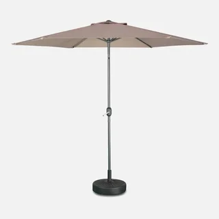 Grand parasol rond 3m mât central orientable aluminium polyester UV