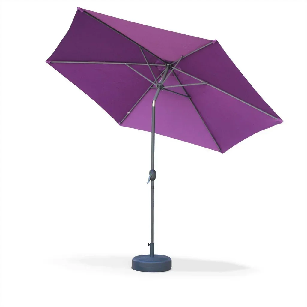 Grand parasol rond 3m mât central orientable aluminium polyester UV