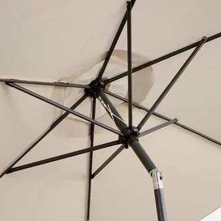 Grand parasol rond 3m mât central orientable aluminium toile UV 180g