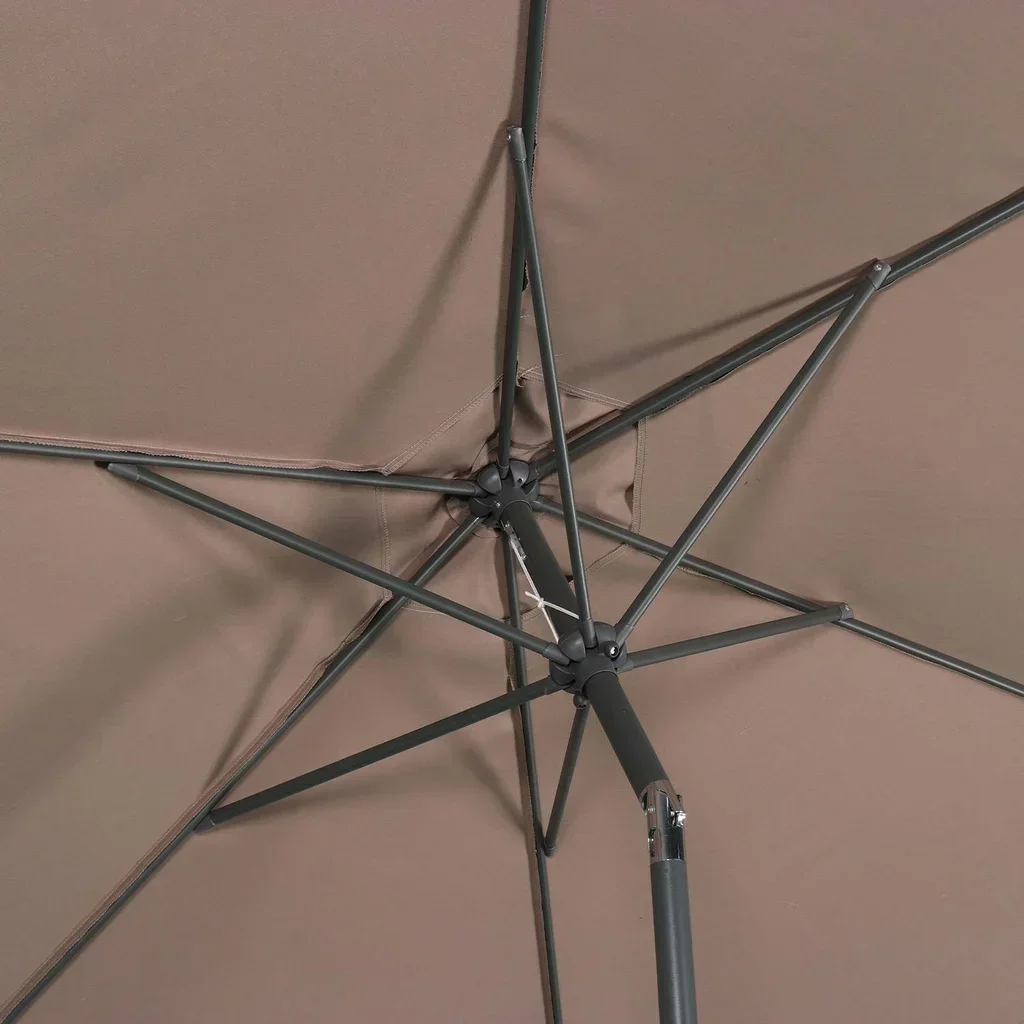 Grand parasol rond 3m mât central orientable aluminium polyester UV