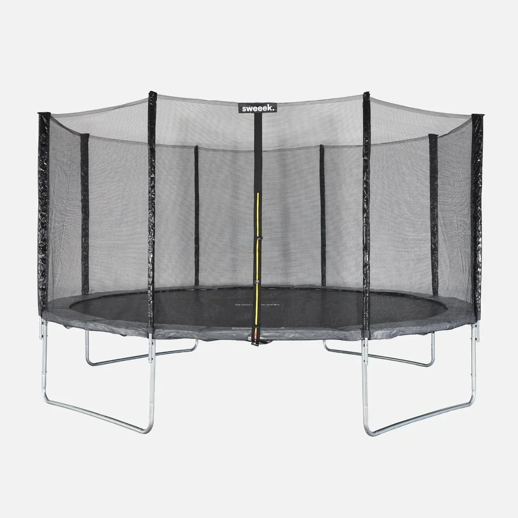 Grand trampoline 430 cm avec filet de sécurité complet - 80 ressorts galvanisés, structure acier robuste, coussin protection 20mm, idéal famille jardin