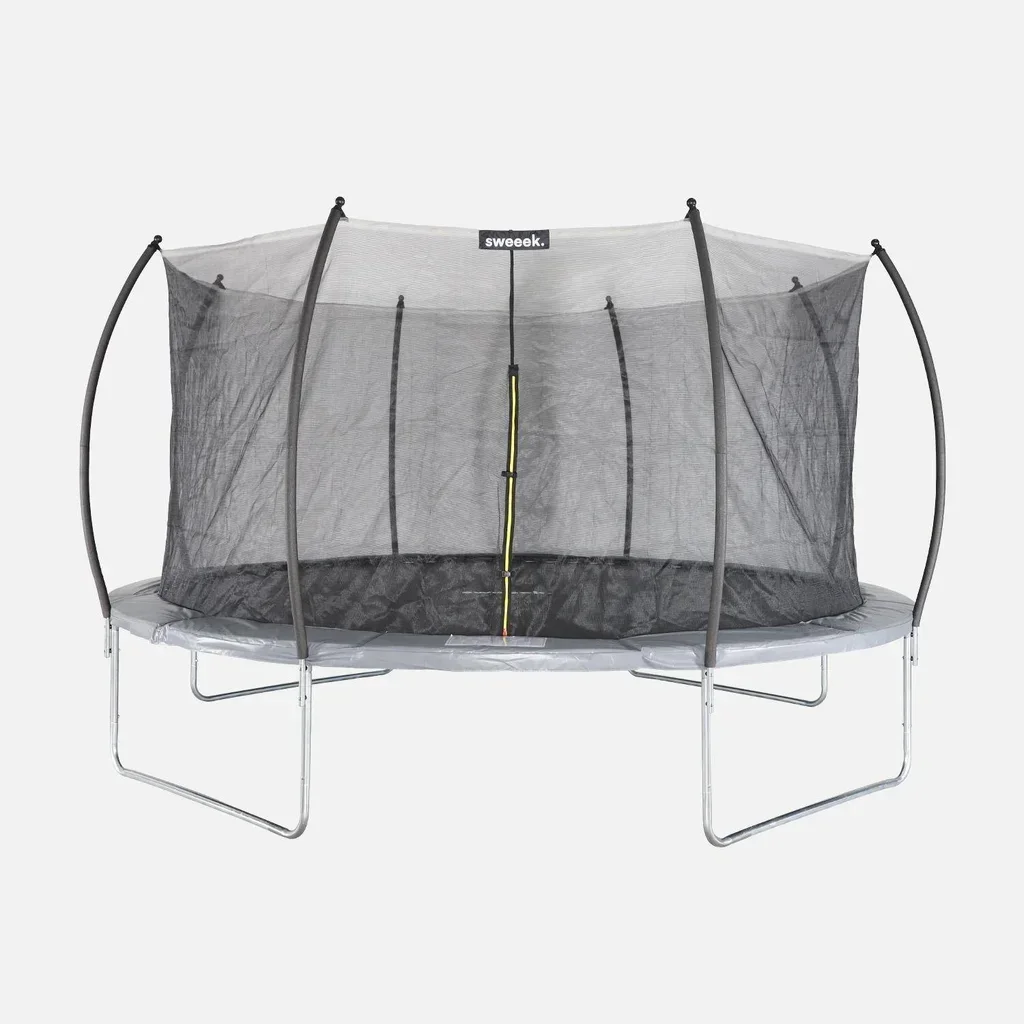 Grand trampoline 490 cm avec filet de sécurité intérieur pour jardin